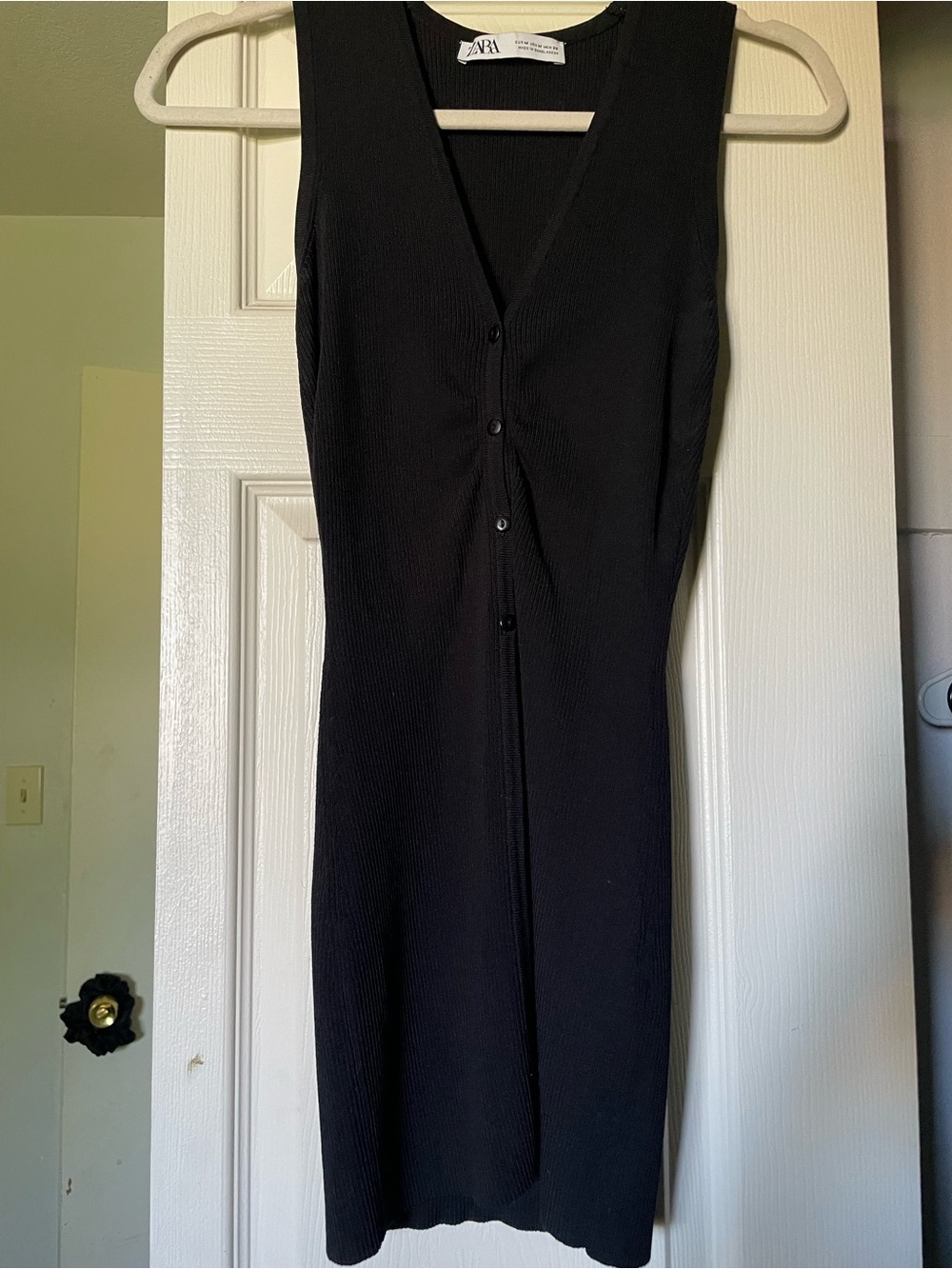 Zara Black Button Top